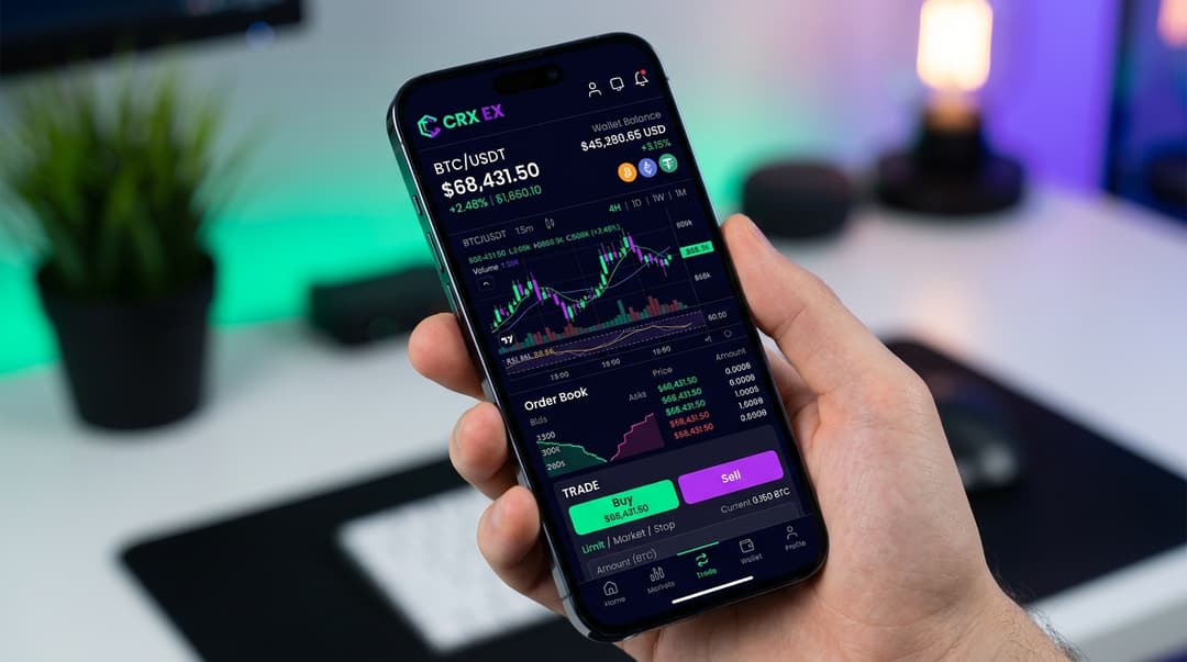 اپلیکیشن صرافی و مدیریت دارایی CryptoX